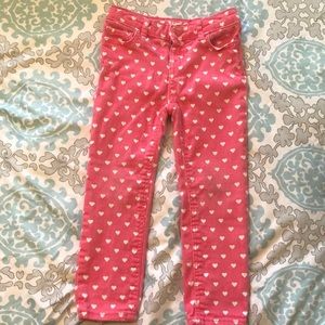 Gap toddler jeans. Pink with hearts. Size 3